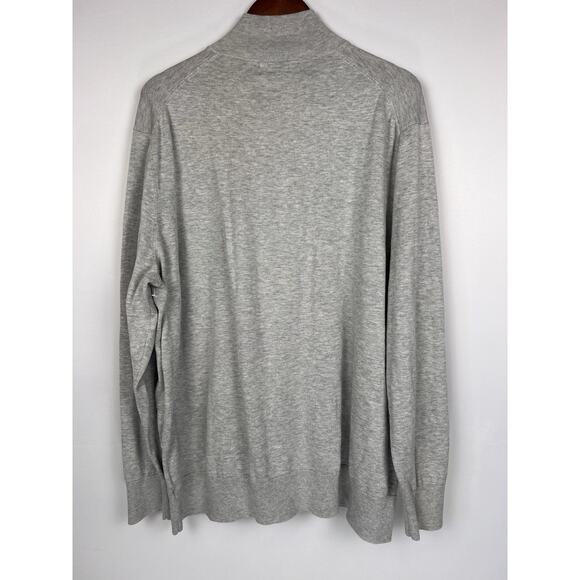 Brooks Brothers XXL Supima Cotton Full Zip Mock Neck Sweater Gray Men’s00 - Picture 2 of 9